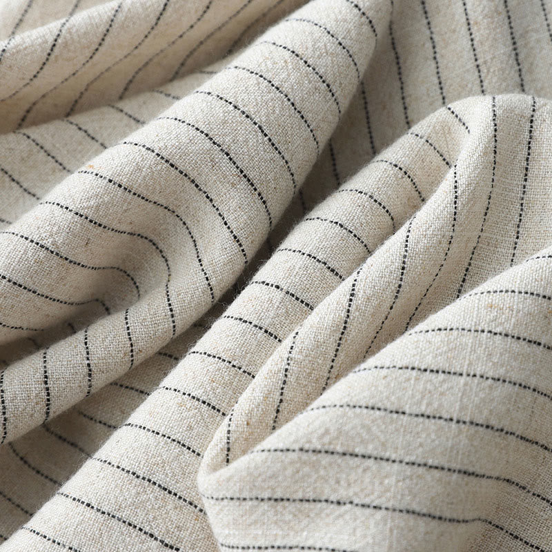 Pantalones de cintura alta, pierna ancha y bolsillos con rayas verticales de Buddha Stones - image 7