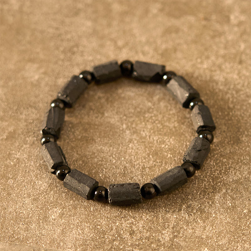 Pulsera de la sabiduría con turmalina negra y Buddha Stones
