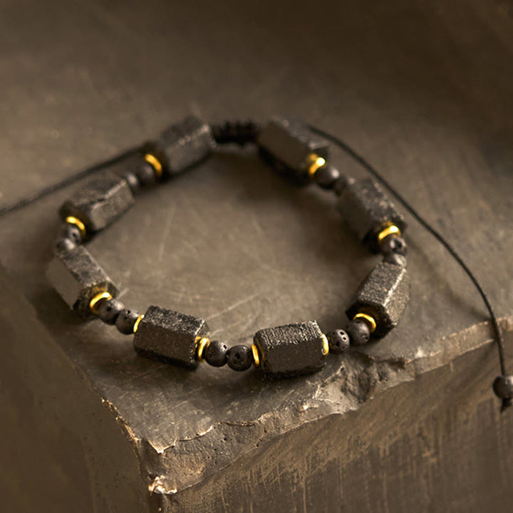 Pulsera de turmalina negra con Buddha Stones