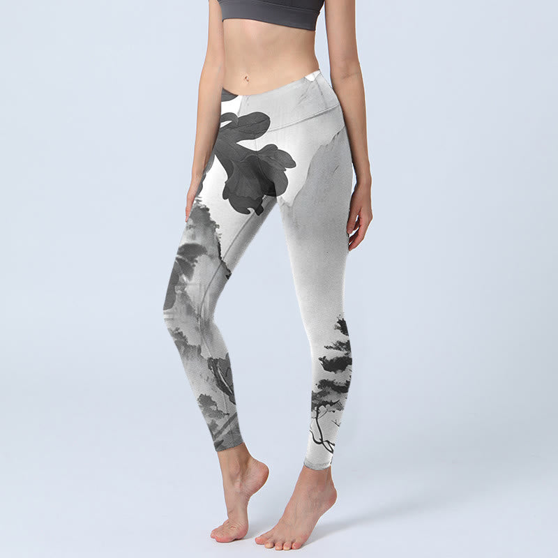 Leggings de yoga para mujer con estampado de Buddha Stones - Humo blanco - US18，UK/AU22，EU50 (4XL) - image 1