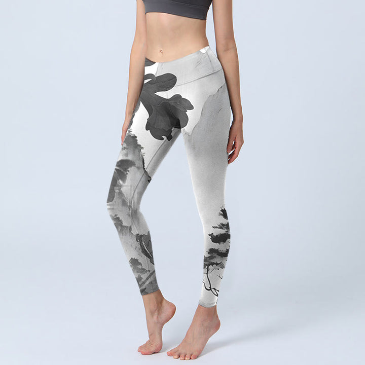 Leggings de yoga para mujer con estampado de Buddha Stones - Humo blanco - US18，UK/AU22，EU50 (4XL) - image 1