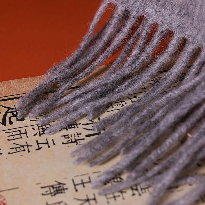 Chal de lana con Buddha Stones , bordado de mariposas y peonías rosas, bufanda de viaje acogedora para el invierno - image 4