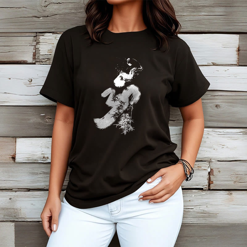 Camiseta de algodón con tinta de bambú y Buddha Stones OM - image 2