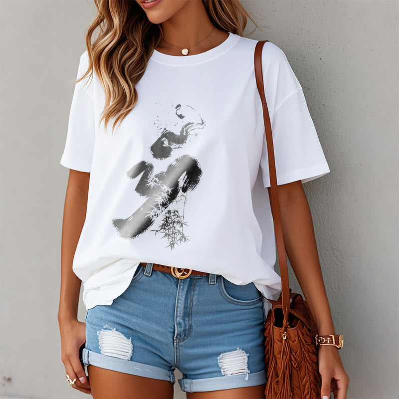 Camiseta de algodón con tinta de bambú y Buddha Stones OM - image 7