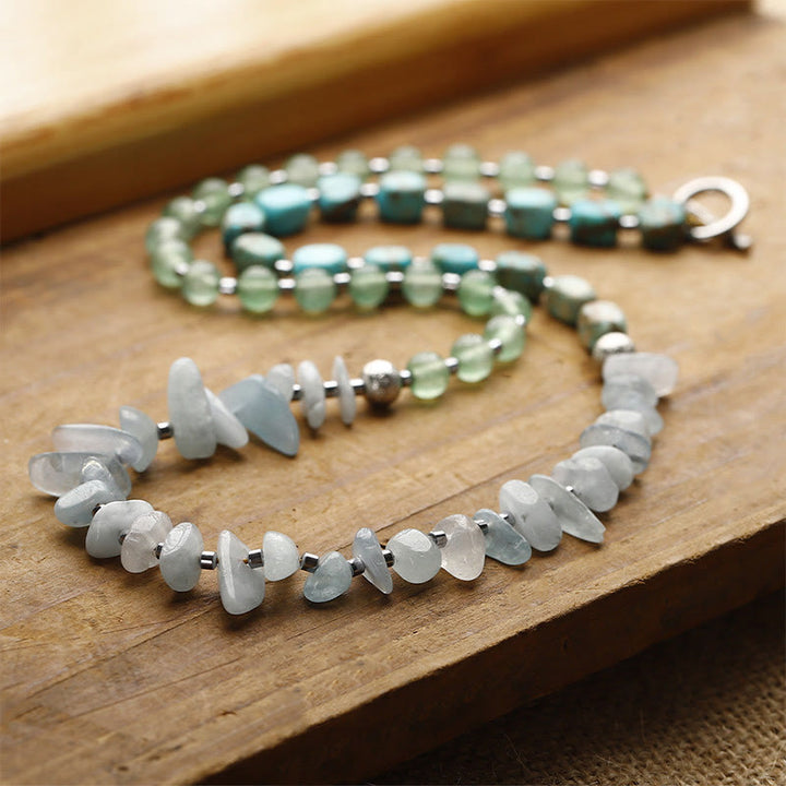 Pulsera de triple vuelta con piedra emperador verde y aventurina verde y Buddha Stones