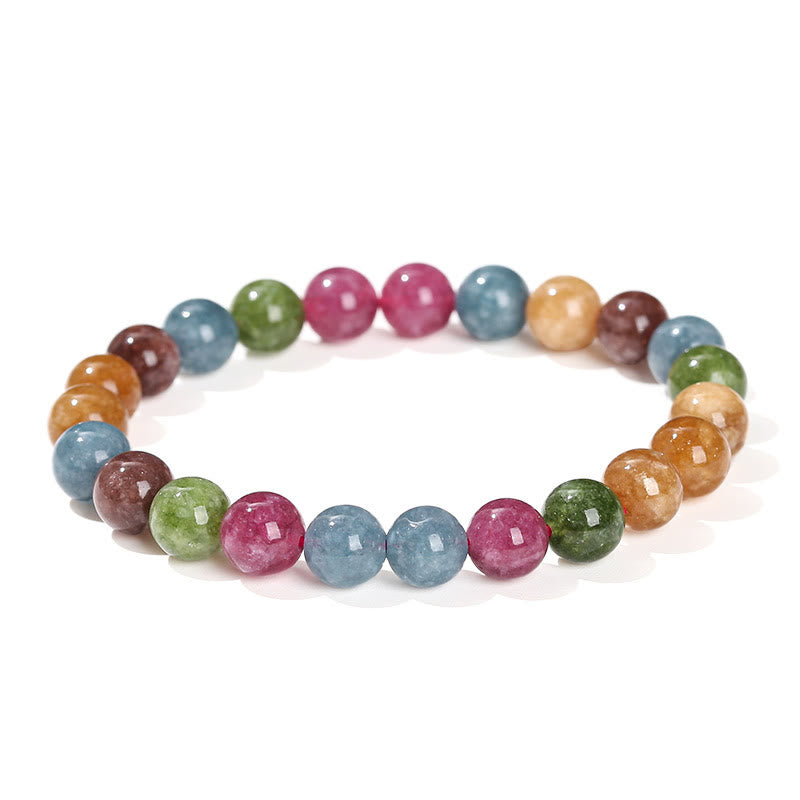 Pulsera positiva de turmalina multicolor con Buddha Stones