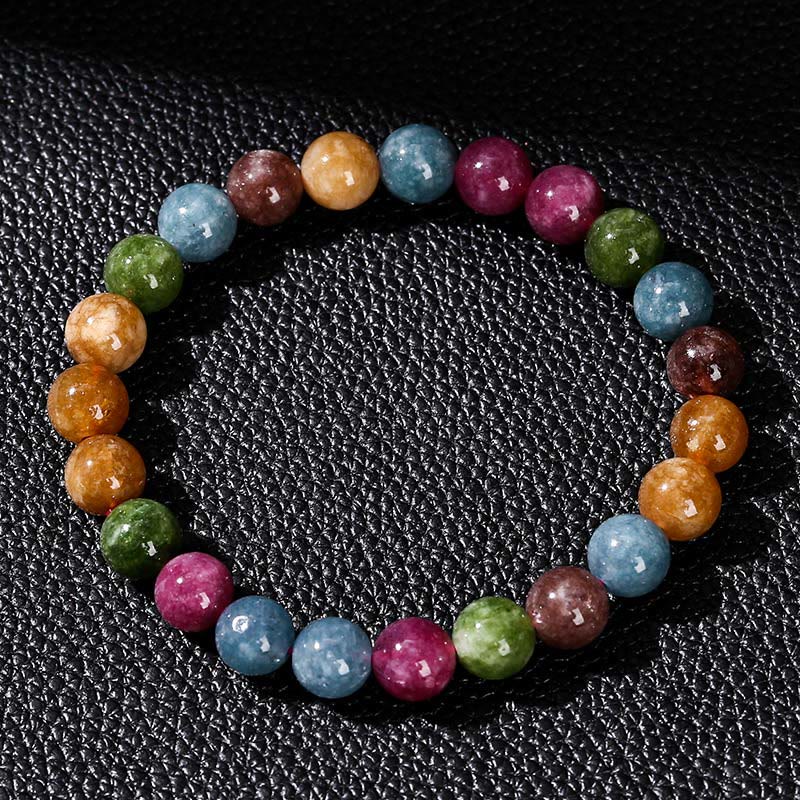 Pulsera positiva de turmalina multicolor con Buddha Stones