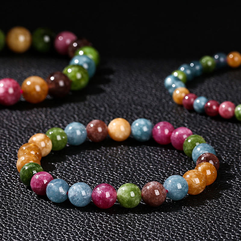 Pulsera positiva de turmalina multicolor con Buddha Stones