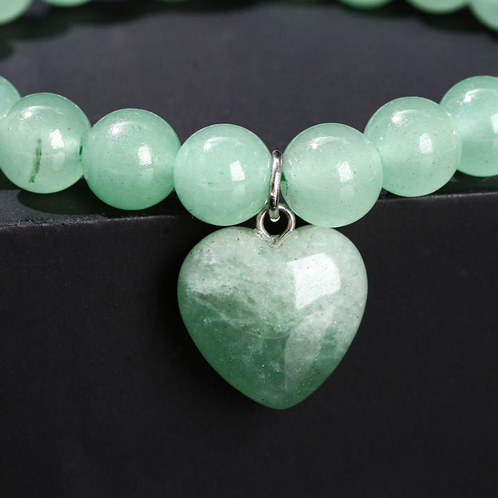 Pulsera de equilibrio con forma de corazón de aventurina verde y cristales variados de Buddha Stones - image 12