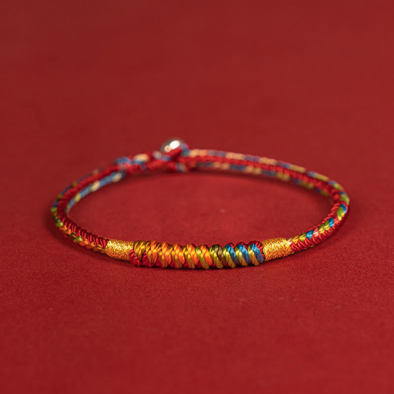 Pulsera de protección con hebilla de plata de ley 925 y aleación de hilo rojo multicolor con Buddha Stones