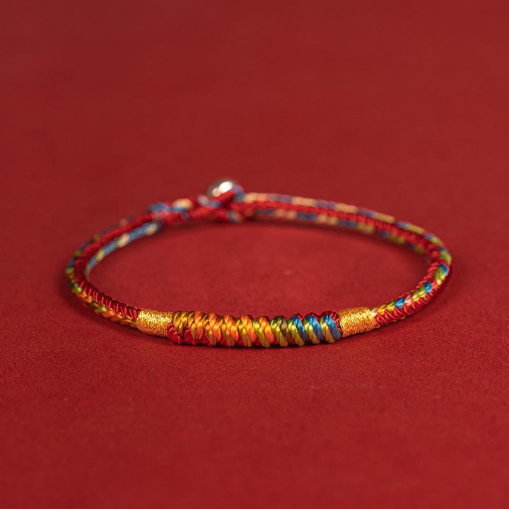 Pulsera de protección con hebilla de plata de ley 925 y aleación de hilo rojo multicolor con Buddha Stones