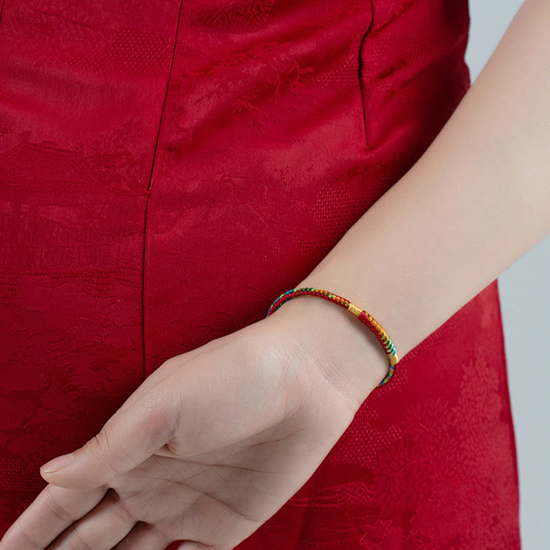 Pulsera de protección con hebilla de plata de ley 925 y aleación de hilo rojo multicolor con Buddha Stones - image 10