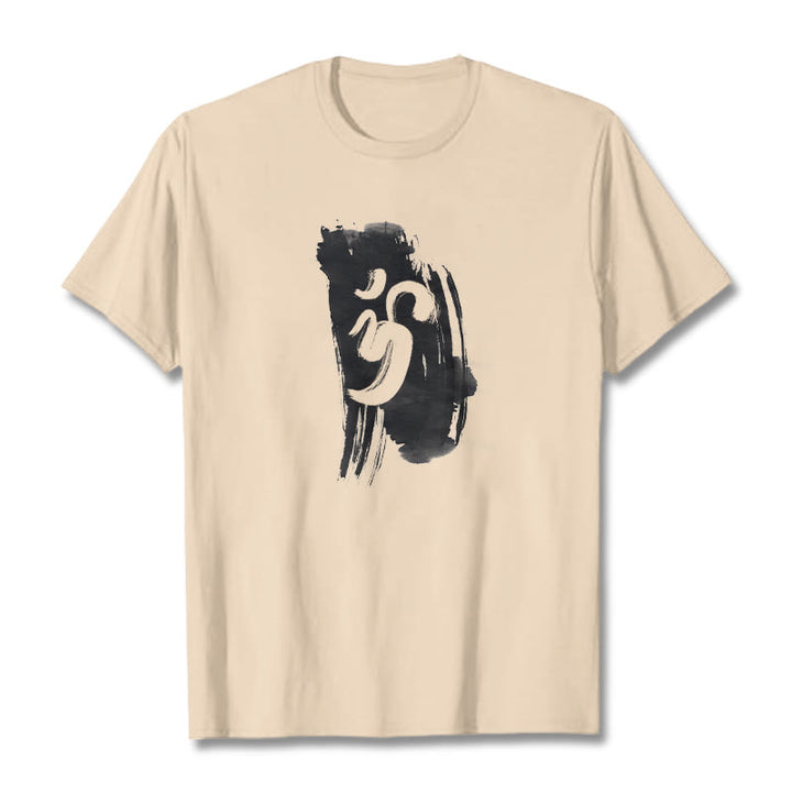 Camiseta de algodón con fondo de tinta OM y Buddha Stones - Sopa de mariscos - 2XL - image 11