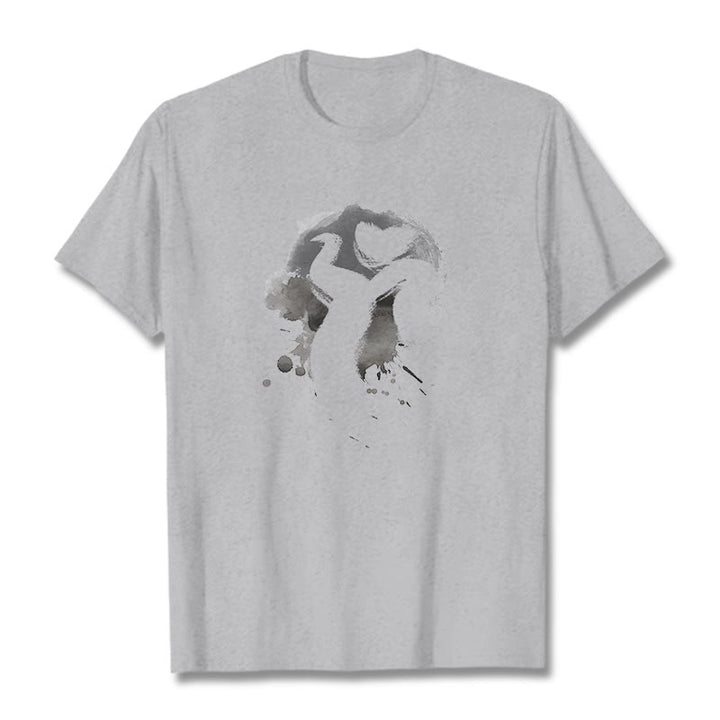 Camiseta de algodón con diseño de cisne y Buddha Stones - Gris claro - 2XL - image 20