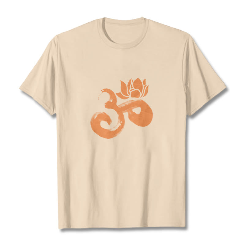Camiseta de algodón con diseño de flor de loto y Buddha Stones OM - Sopa de mariscos - 2XL - image 0