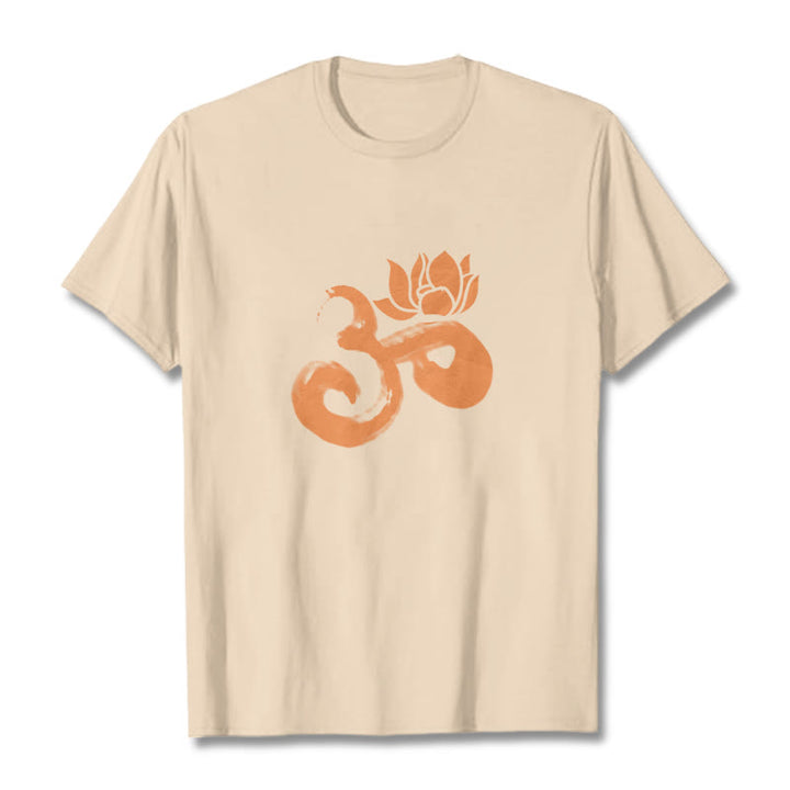 Camiseta de algodón con diseño de flor de loto y Buddha Stones OM - Sopa de mariscos - 2XL - image 0