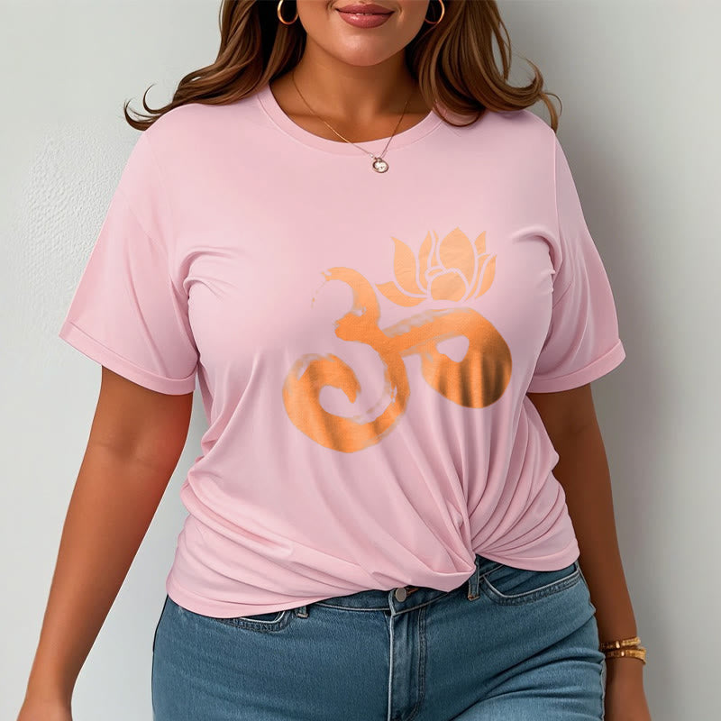 Camiseta de algodón con diseño de flor de loto y Buddha Stones OM - image 14
