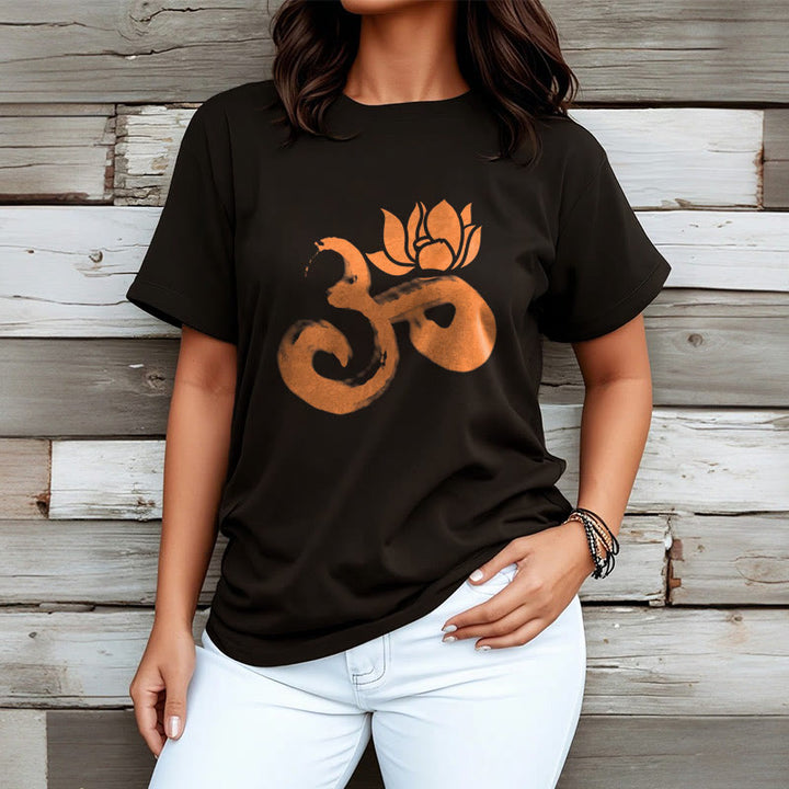 Camiseta de algodón con diseño de flor de loto y Buddha Stones OM - image 7