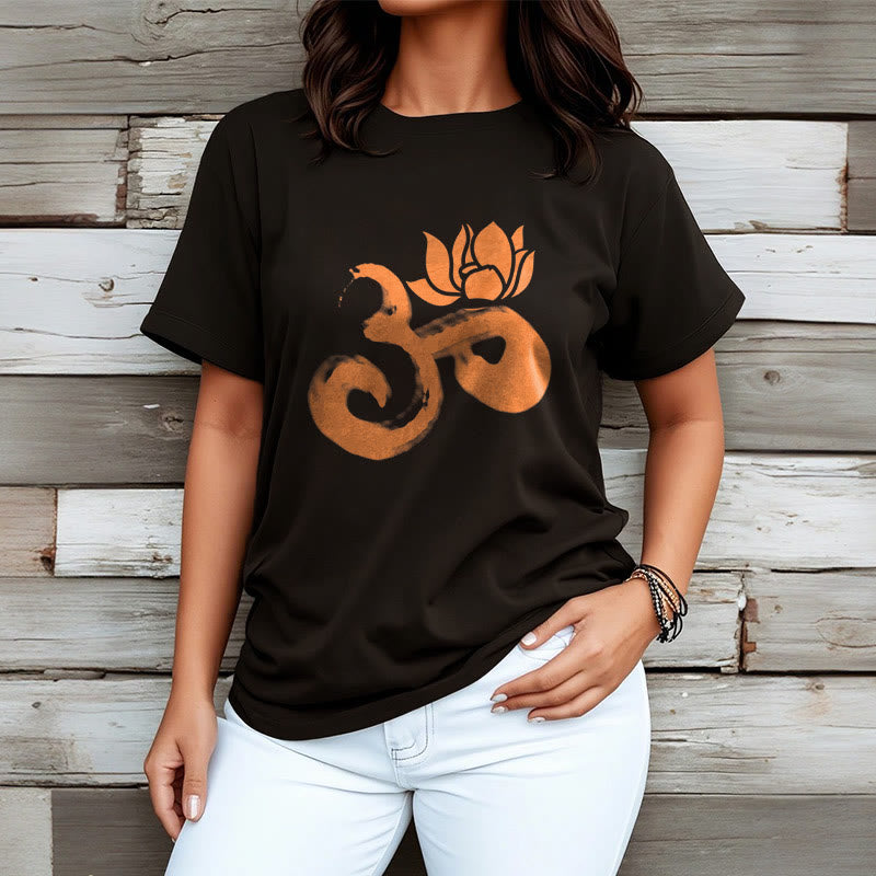 Camiseta de algodón con diseño de flor de loto y Buddha Stones OM - image 8