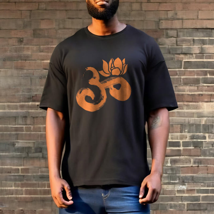 Camiseta de algodón con diseño de flor de loto y Buddha Stones OM - image 9