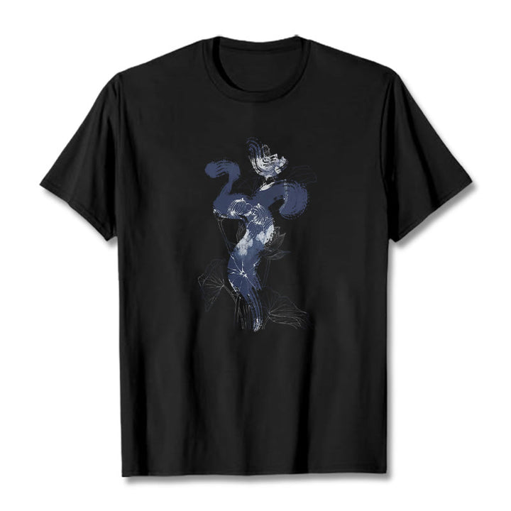 Camiseta de algodón con fondo de flor de loto y Buddha Stones OM - Negro - 2XL - image 5