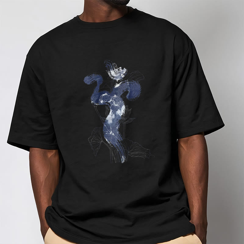 Camiseta de algodón con fondo de flor de loto y Buddha Stones OM - image 7