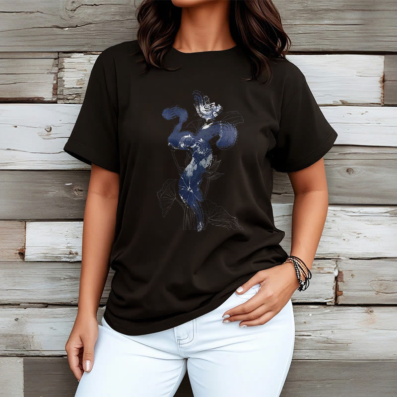 Camiseta de algodón con fondo de flor de loto y Buddha Stones OM - image 5