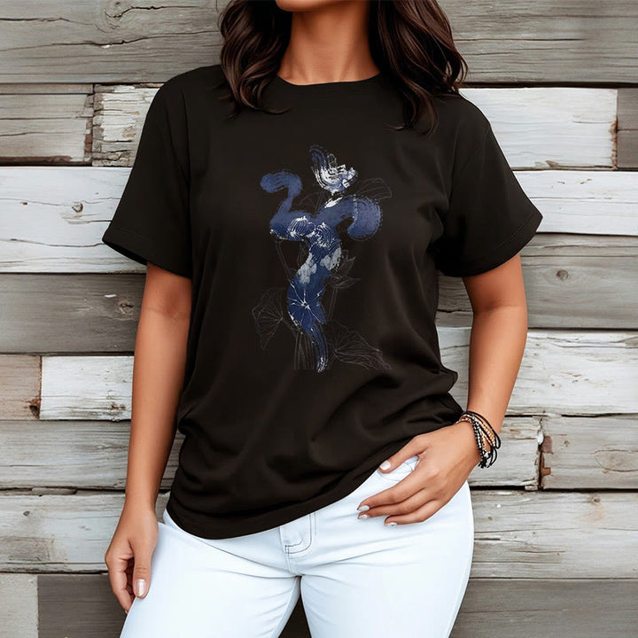 Camiseta de algodón con fondo de flor de loto y Buddha Stones OM - image 5