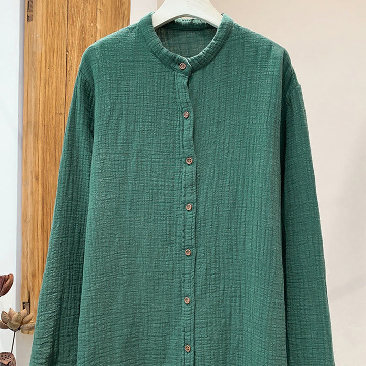 Buddha Stones Ropa de lino y algodón con lavado a la arena de doble capa, literaria y artística - Aguamarina medio - US2, UK/AU6, EU34 (M) - image 25