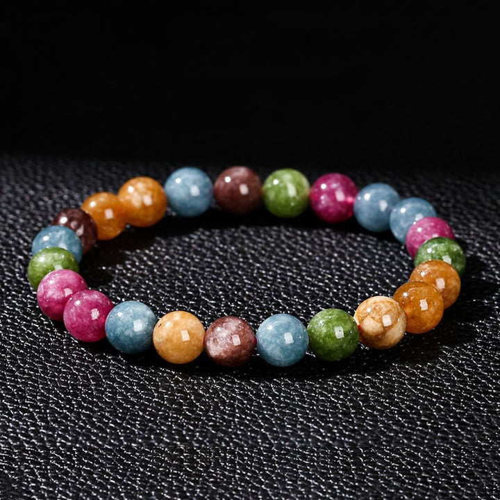 Pulsera positiva de turmalina multicolor con Buddha Stones