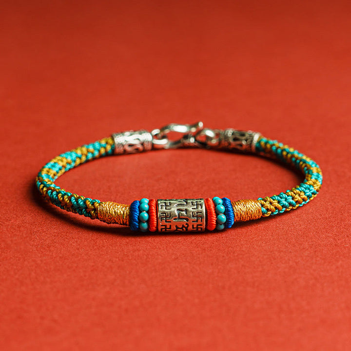Pulsera de plata 925 con seis palabras verdaderas y Buddha Stones