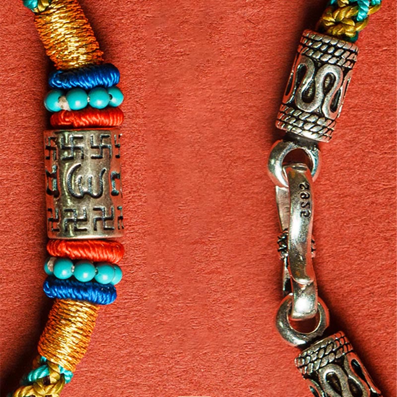 Pulsera de plata 925 con seis palabras verdaderas y Buddha Stones