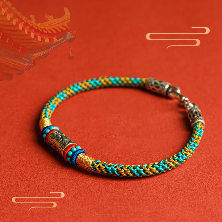 Pulsera de plata 925 con seis palabras verdaderas y Buddha Stones