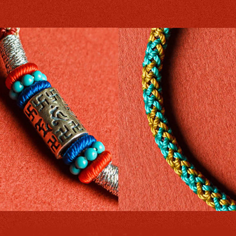 Pulsera de plata 925 con seis palabras verdaderas y Buddha Stones