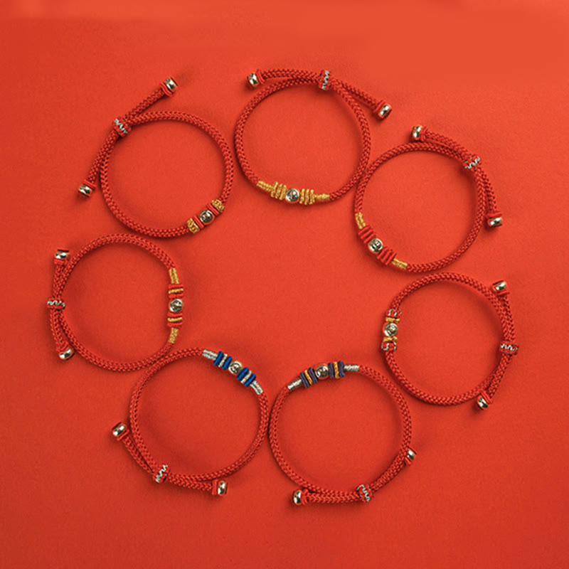 Pulsera protectora con caracteres chinos y hilo rojo de Buddha Stones