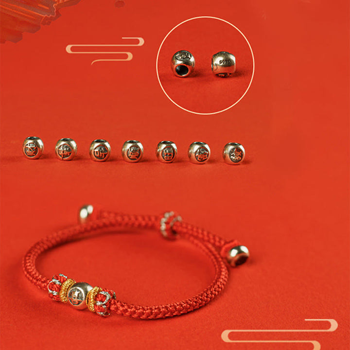 Pulsera protectora con caracteres chinos y hilo rojo de Buddha Stones