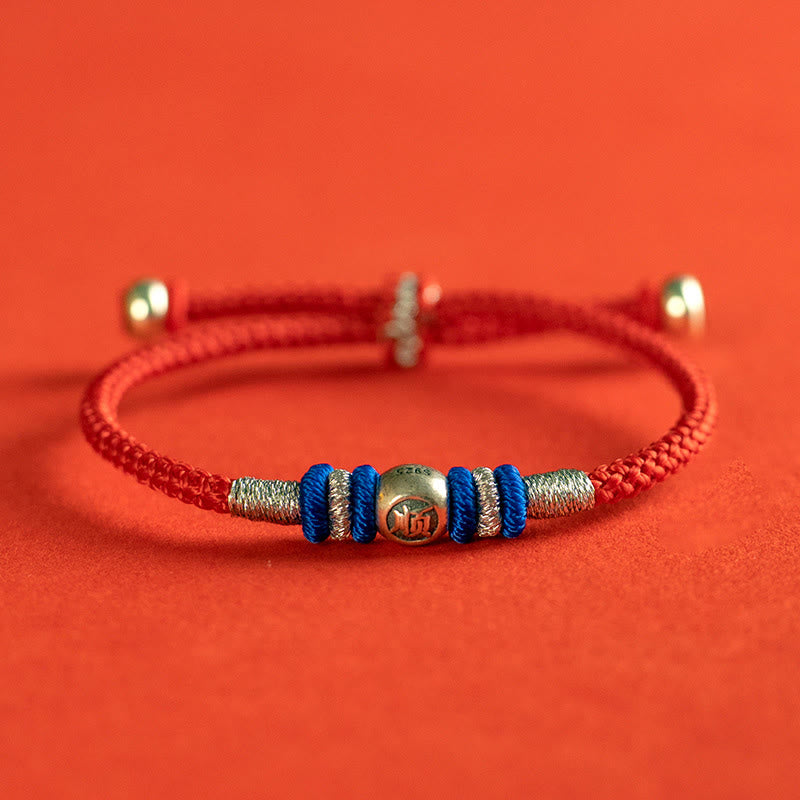 Pulsera protectora con caracteres chinos y hilo rojo de Buddha Stones