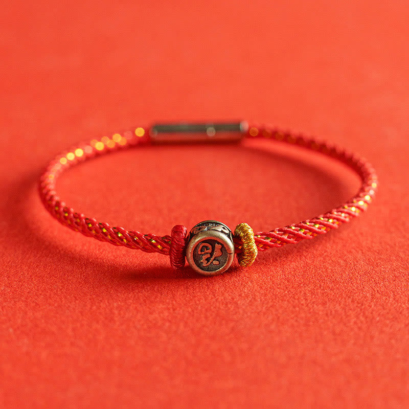 Pulsera de plata de ley 925 con hilo trenzado y Buddha Stones