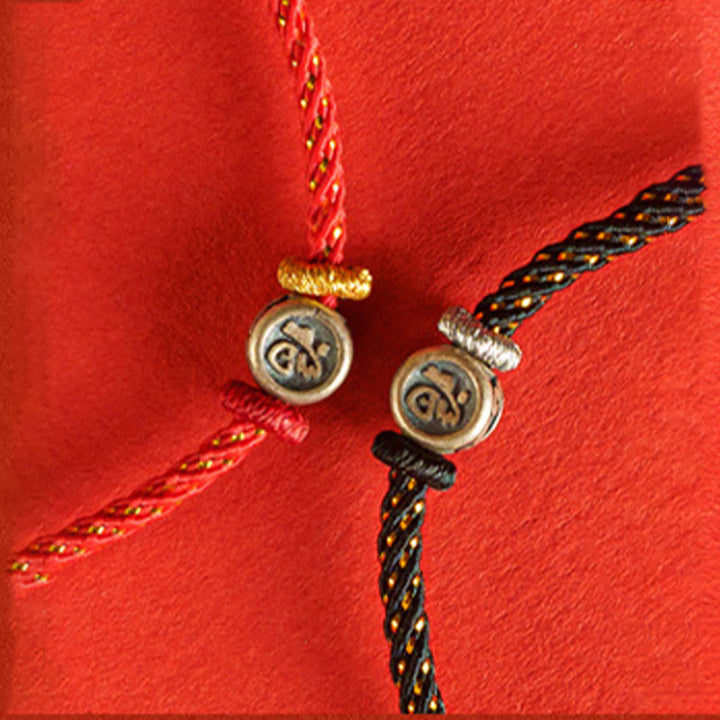 Pulsera de plata de ley 925 con hilo trenzado y Buddha Stones