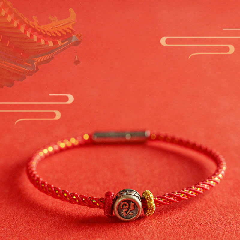 Pulsera de plata de ley 925 con hilo trenzado y Buddha Stones