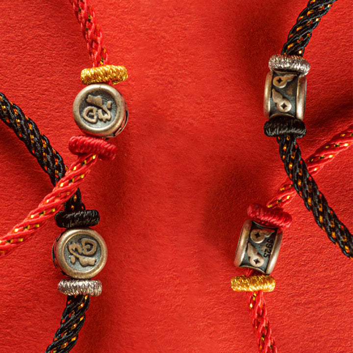 Pulsera de plata de ley 925 con hilo trenzado y Buddha Stones - image 13