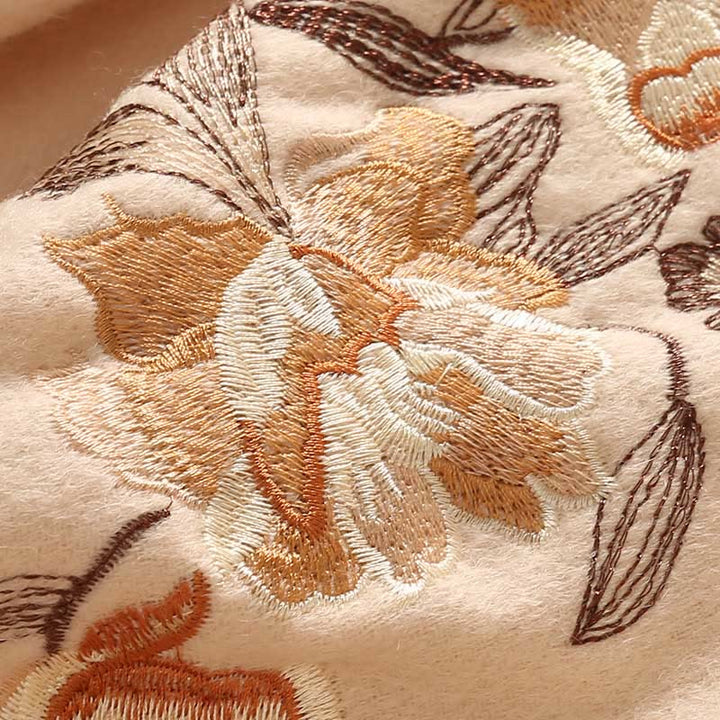 Chal de lana con Buddha Stones, flores, hojas, bordado, borlas, bufanda de viaje acogedora para invierno - image 7