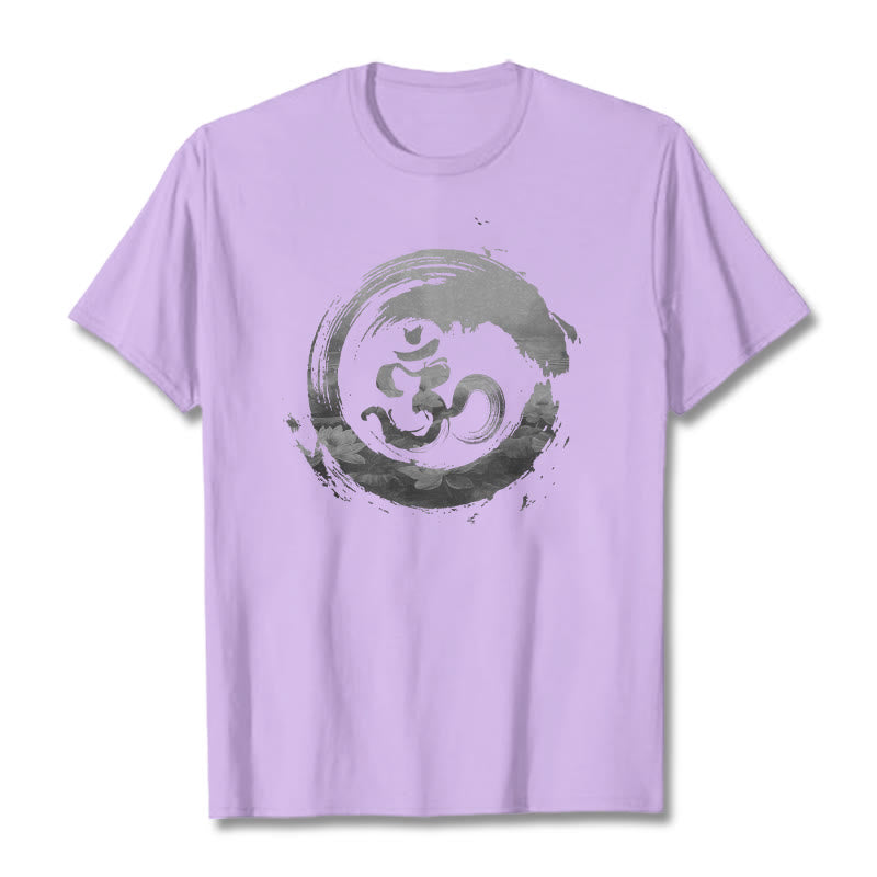Camiseta de algodón con diseño de loto y Buddha Stones - Ciruela - 2XL - image 13