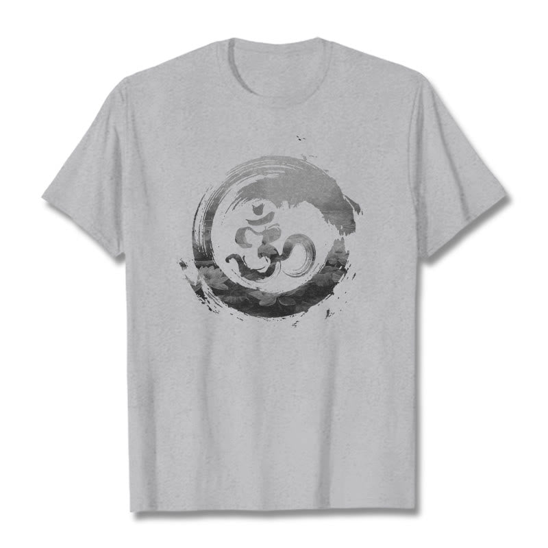 Camiseta de algodón con diseño de loto y Buddha Stones - Gris claro - 2XL - image 19