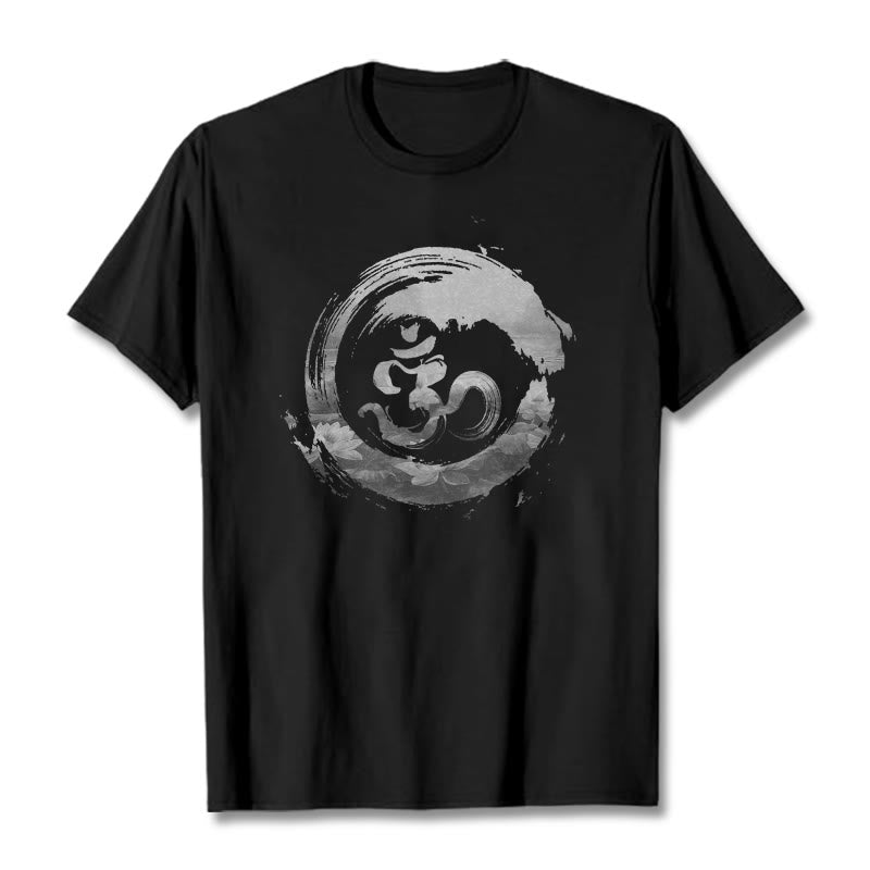 Camiseta de algodón con diseño de loto y Buddha Stones - Negro - 2XL - image 1
