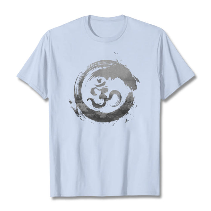 Camiseta de algodón con diseño de loto y Buddha Stones - Cian claro - 2XL - image 10