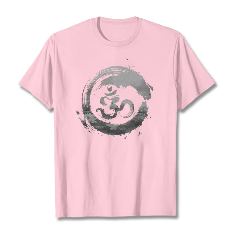 Camiseta de algodón con diseño de loto y Buddha Stones - rosa claro - 2XL - image 15
