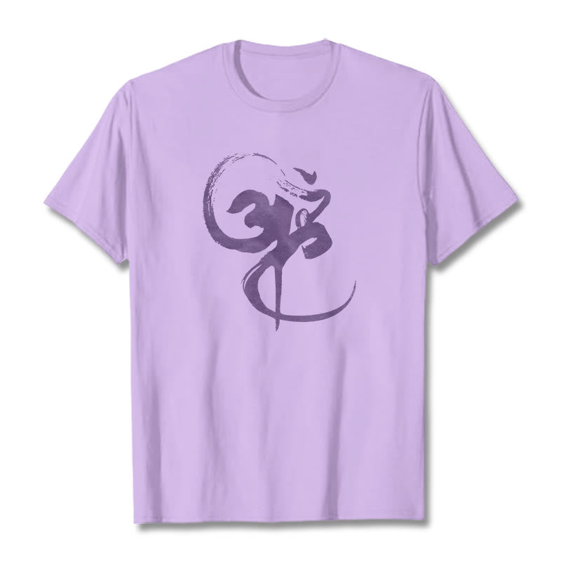 Camiseta de algodón con diseño Om y Buddha Stones - Ciruela - 2XL - image 14