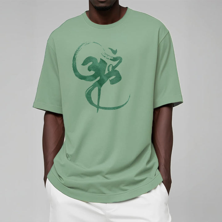 Camiseta de algodón con diseño Om y Buddha Stones - image 18
