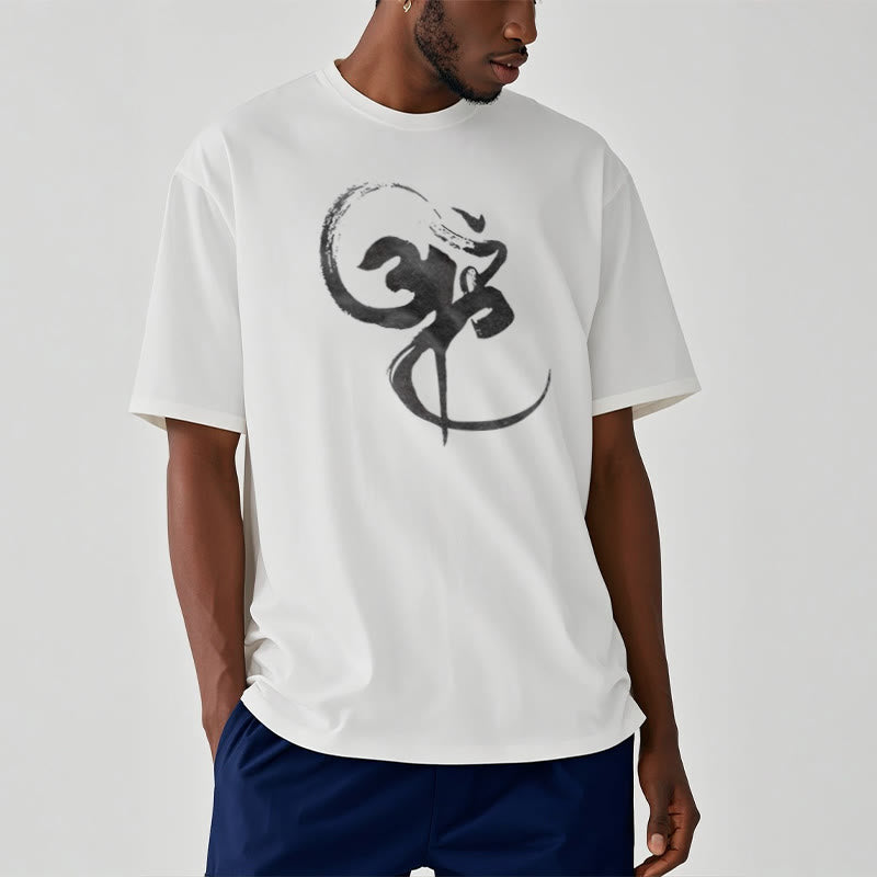 Camiseta de algodón con diseño Om y Buddha Stones - image 8